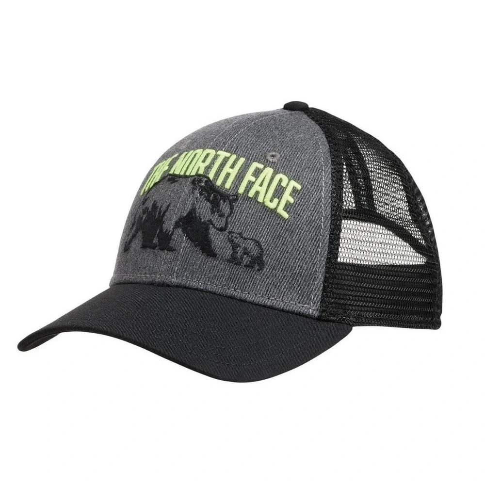NEW THE NORTH FACE Mudder Cap Hat Bear Classic Fit‎ Snapback Gray Logo Trucker